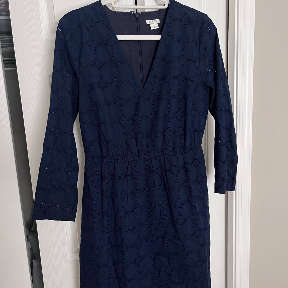 JCrew Navy Blue Eyelet Dress -Size 8